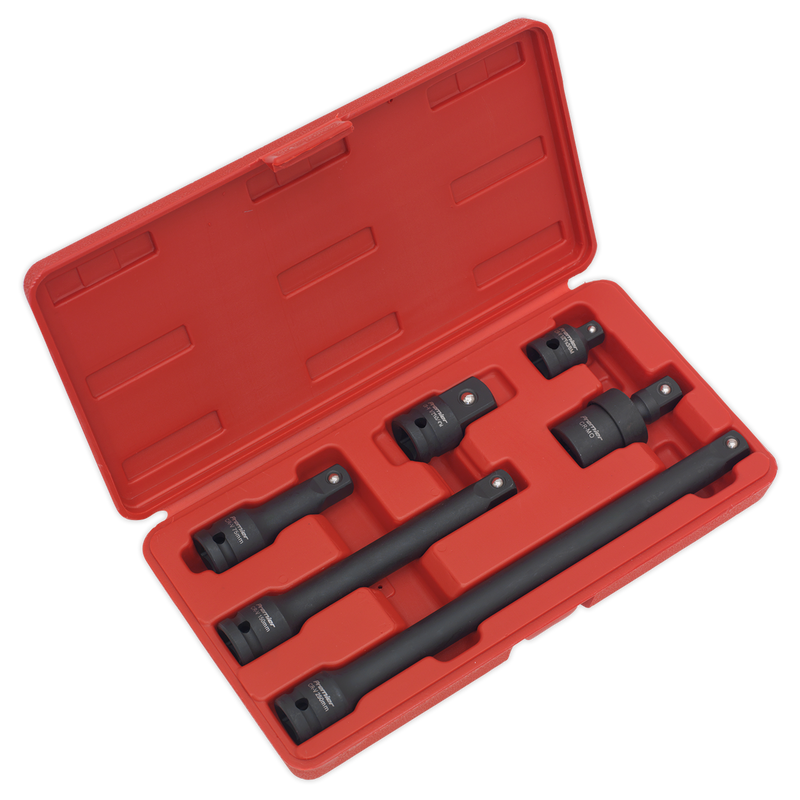 Sealey Premier Impact Adaptor & Extension Bar Set 1/2"Sq Drive 6 Piece
