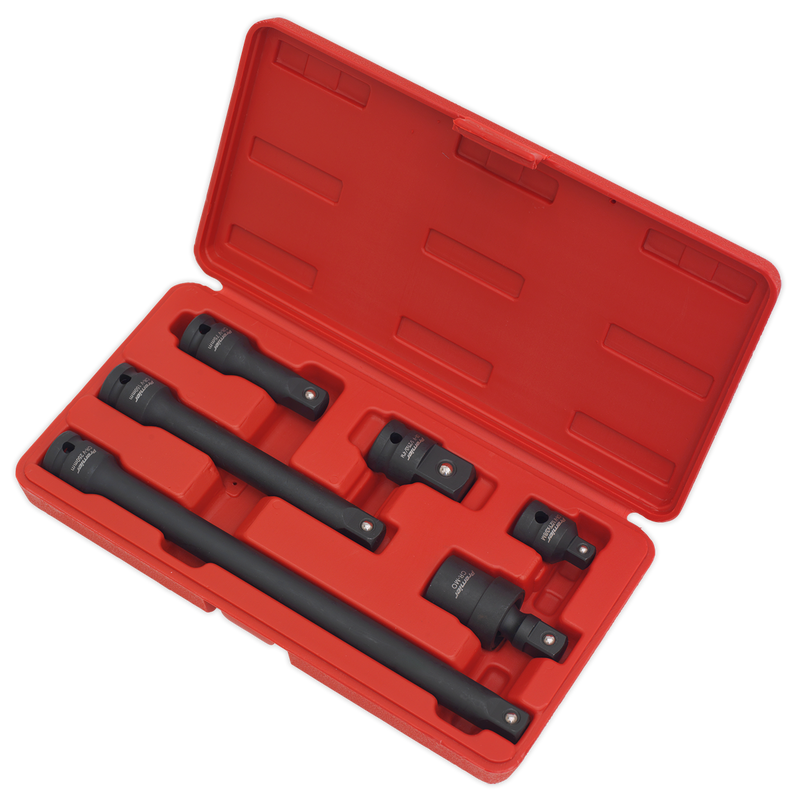Sealey Premier Impact Adaptor & Extension Bar Set 1/2"Sq Drive 6 Piece