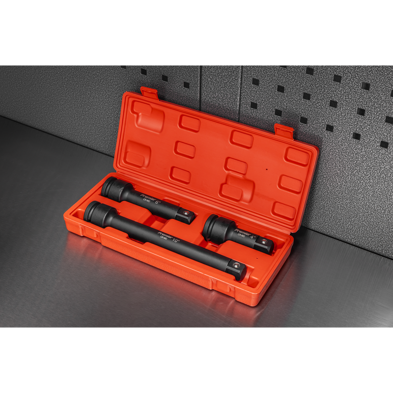 Sealey Premier Impact Extension Bar Set 3/4"Sq Drive 3 Piece