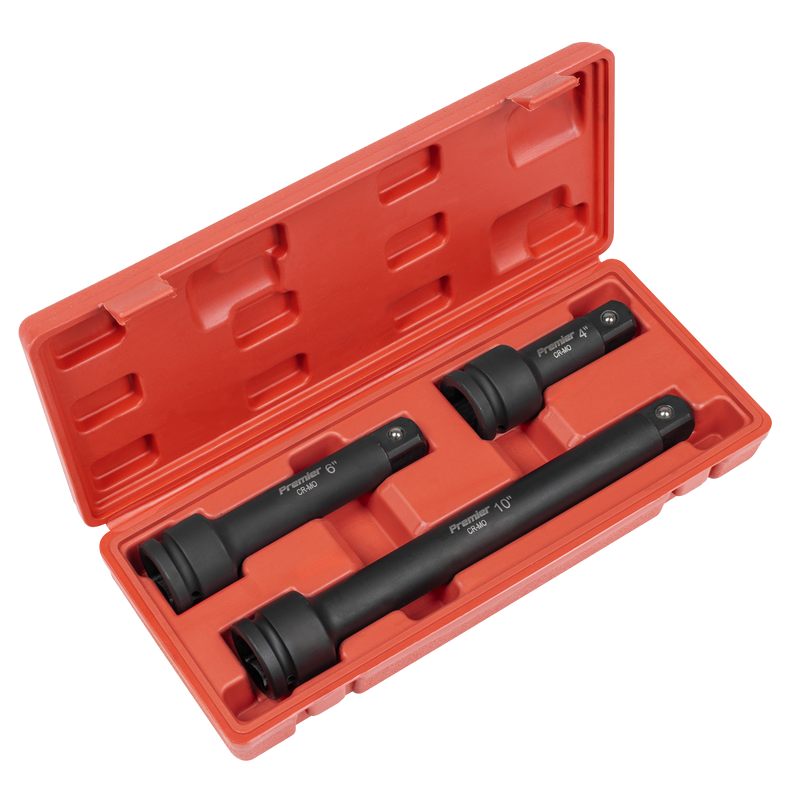 Sealey Premier Impact Extension Bar Set 3/4"Sq Drive 3 Piece