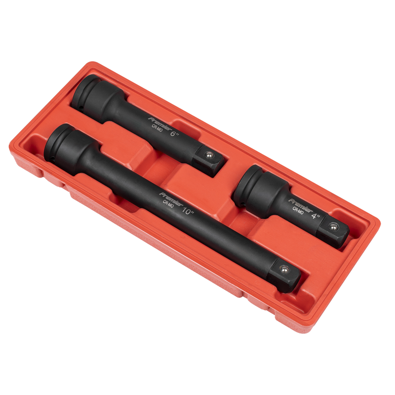 Sealey Premier Impact Extension Bar Set 3/4"Sq Drive 3 Piece