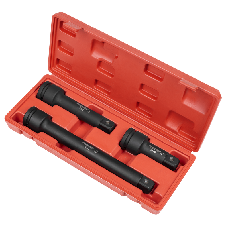 Sealey Premier Impact Extension Bar Set 3/4"Sq Drive 3 Piece