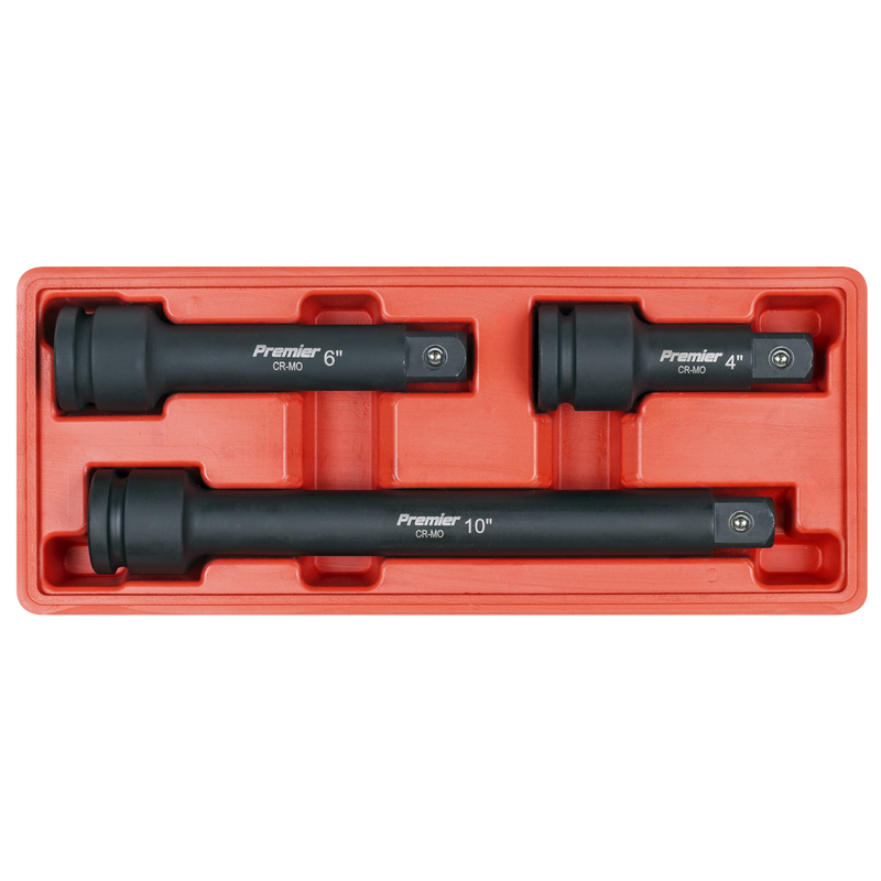 Sealey Premier Impact Extension Bar Set 3/4"Sq Drive 3 Piece
