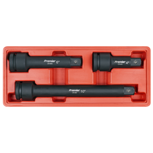 Sealey Premier Impact Extension Bar Set 3/4"Sq Drive 3 Piece