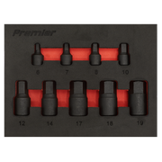 Sealey Premier Socket Bit Set 1/4" & 3/8" Drive 9 Piece AK5525