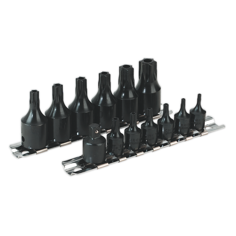 Sealey Premier Security Socket Bit Set 1/4" & 3/8"Sq Drive 13 Piece