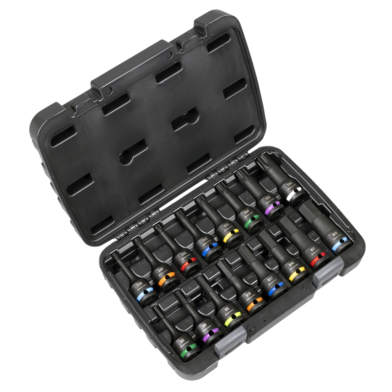 Sealey Premier Impact Socket Bit Set 1/2" Drive 16 Piece