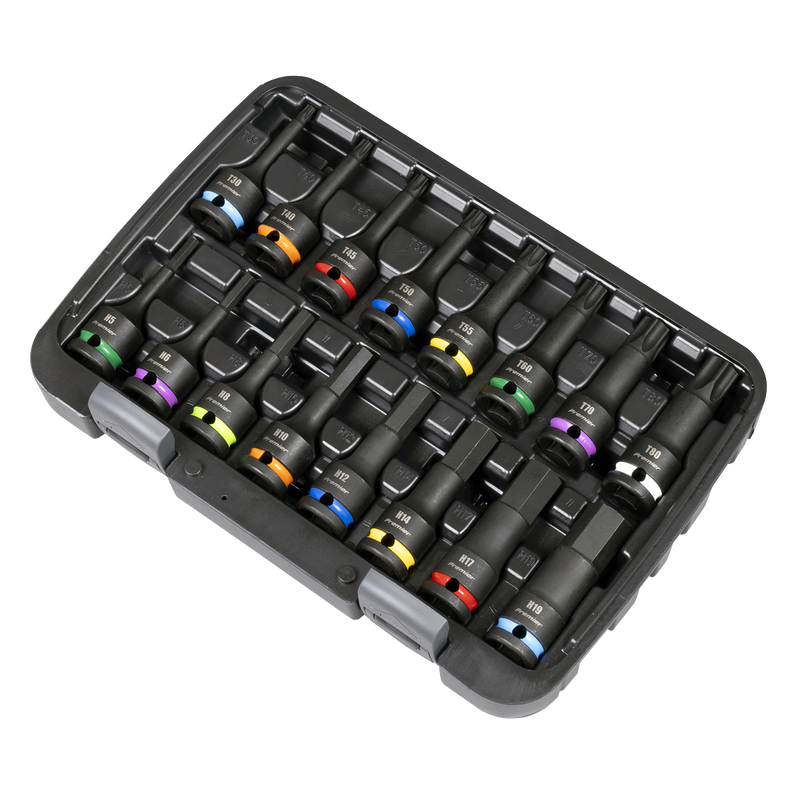 Sealey Premier Impact Socket Bit Set 1/2" Drive 16 Piece