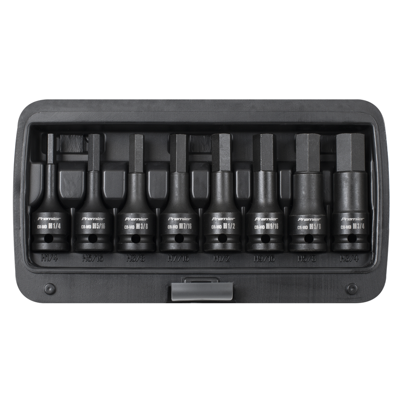Sealey Premier Impact Socket Bit Set 1/2"Sq Drive 8 Piece