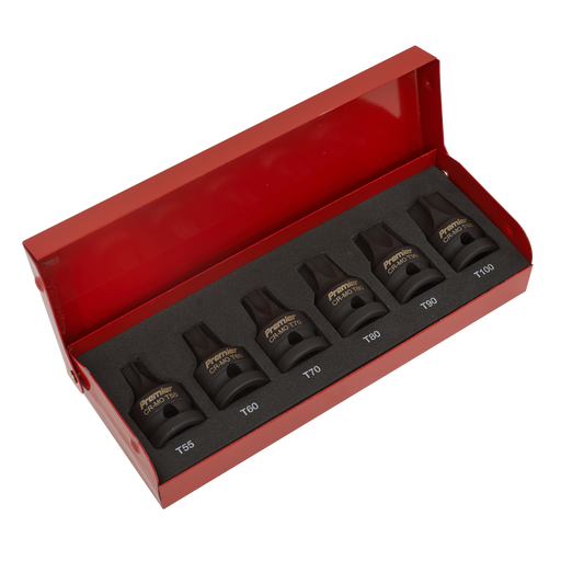 Sealey Premier Impact Socket Bit Set 1/2"Sq Drive 6 Piece AK5607