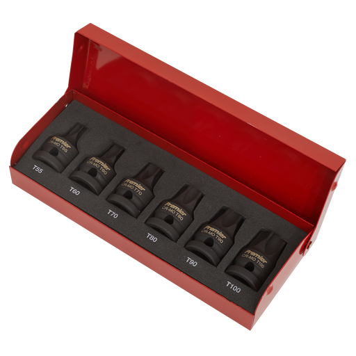 Sealey Premier Impact Socket Bit Set 1/2"Sq Drive 6 Piece AK5607
