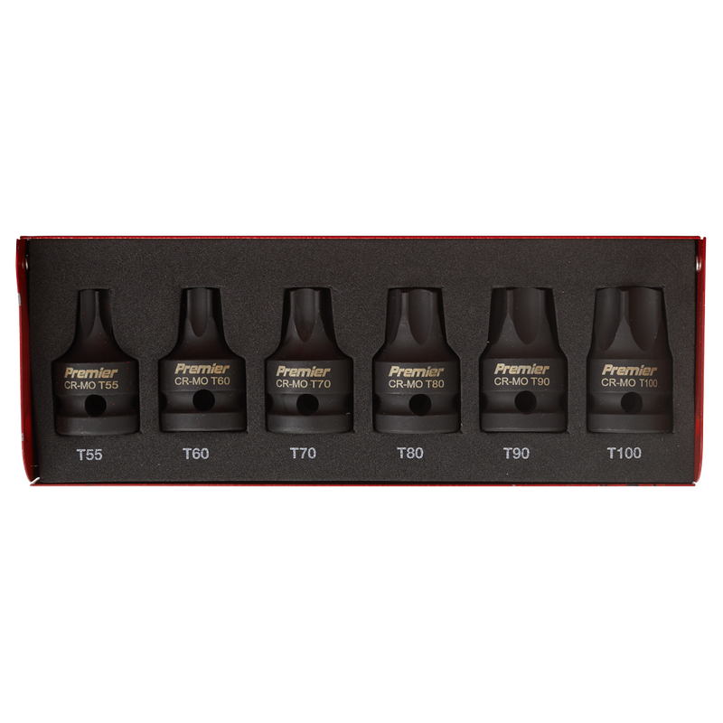 Sealey Premier Impact Socket Bit Set 1/2"Sq Drive 6 Piece AK5607