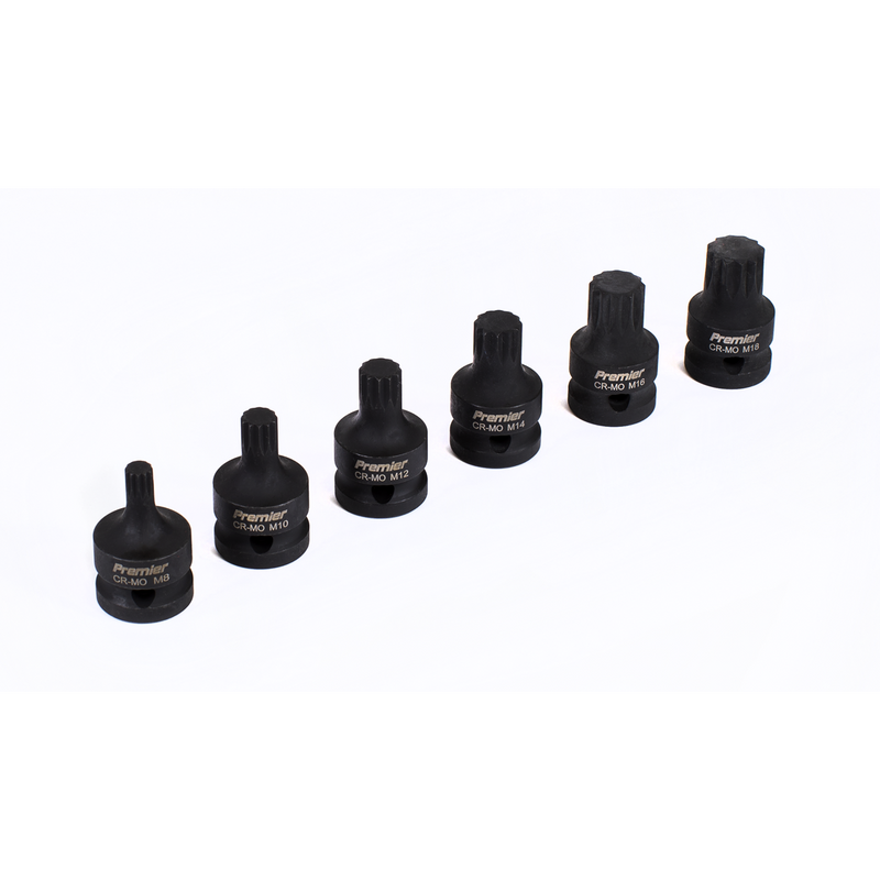 Sealey Premier Impact Socket Bit Set 1/2"Sq Drive 6 Piece