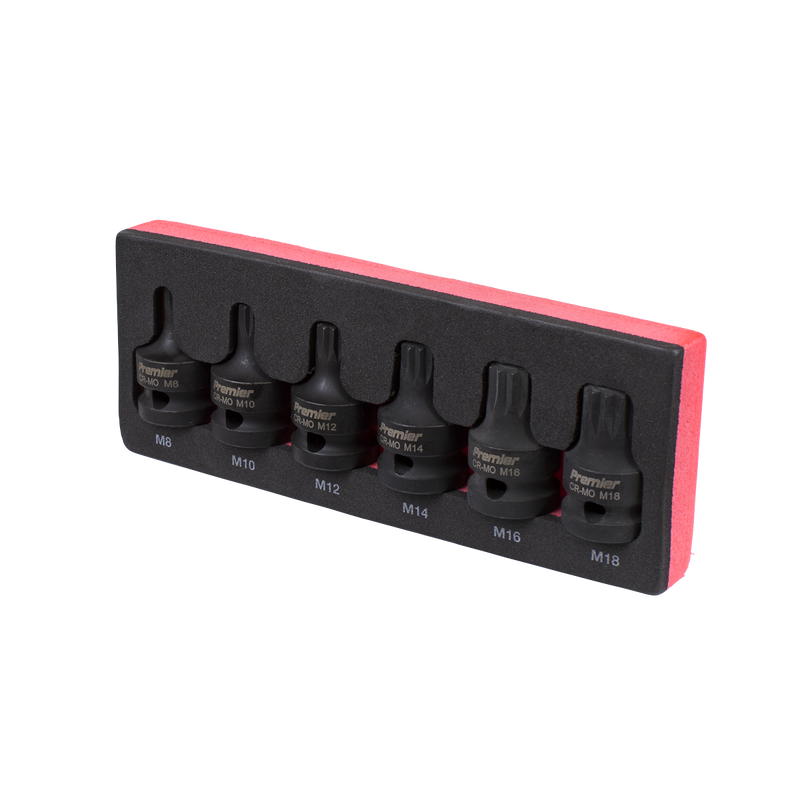 Sealey Premier Impact Socket Bit Set 1/2"Sq Drive 6 Piece