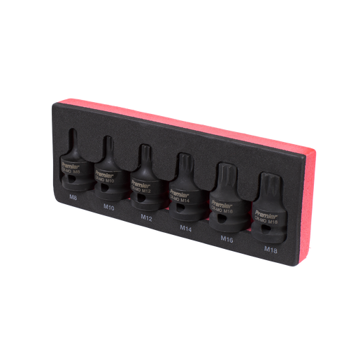 Sealey Premier Impact Socket Bit Set 1/2"Sq Drive 6 Piece