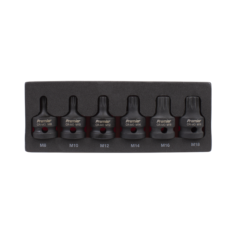 Sealey Premier Impact Socket Bit Set 1/2"Sq Drive 6 Piece