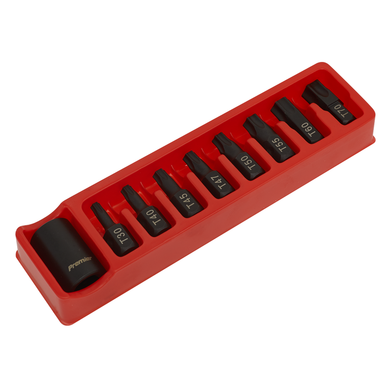Sealey Premier Impact Bit & Holder Set 1/2"Sq Drive 9 Piece