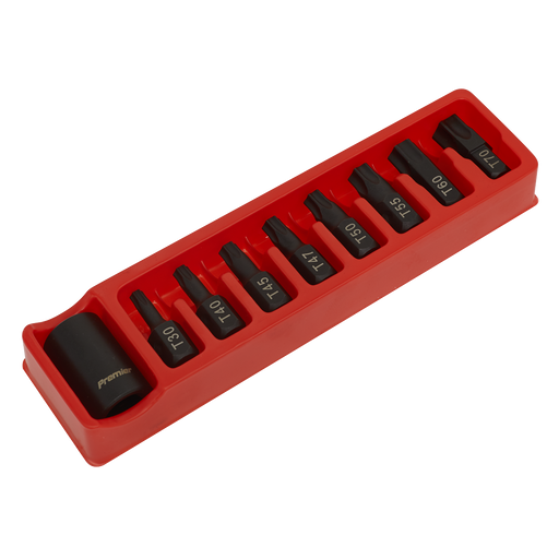 Sealey Premier Impact Bit & Holder Set 1/2"Sq Drive 9 Piece