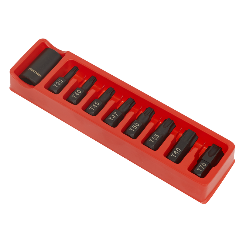 Sealey Premier Impact Bit & Holder Set 1/2"Sq Drive 9 Piece