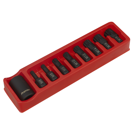 Sealey Premier Impact Bit & Holder Set 1/2"Sq Drive 9 Piece