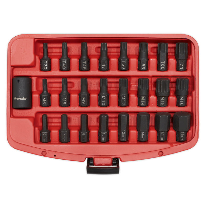 Sealey Premier Impact Bit Set 25 Piece AK5612 1/2" Drive