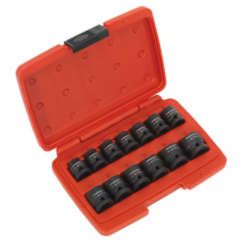 Sealey Premier Impact Socket Set 1/2"Sq Drive 13 Piece