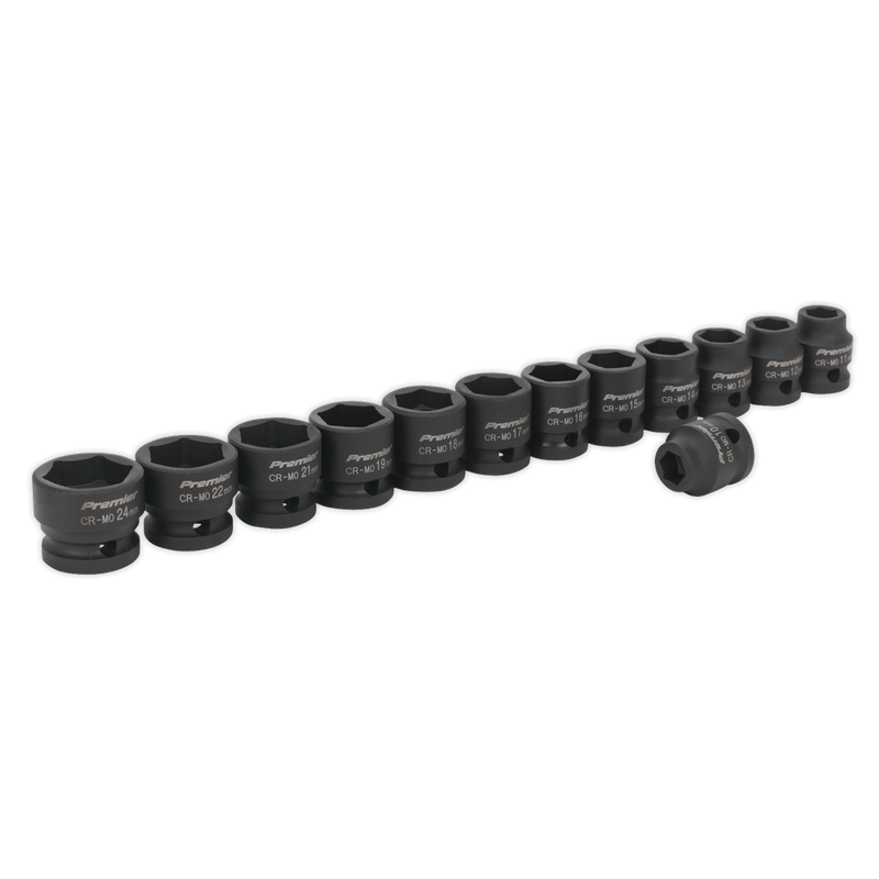 Sealey Premier Impact Socket Set 1/2"Sq Drive 13 Piece