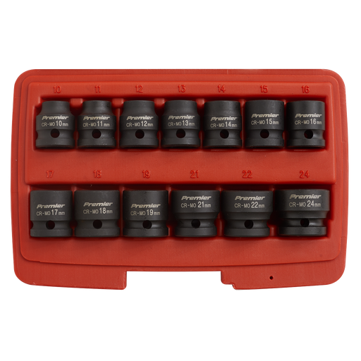 Sealey Premier Impact Socket Set 1/2"Sq Drive 13 Piece