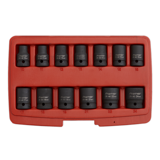 Sealey Premier Impact Socket Set 1/2"Sq Drive 13 Piece - AK5613TD