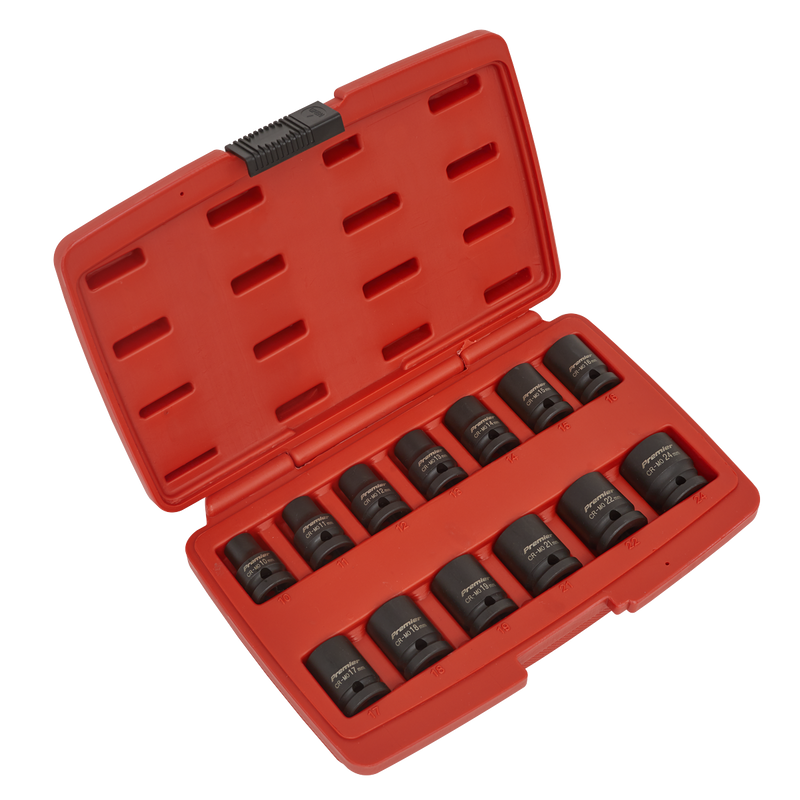 Sealey Premier Impact Socket Set 1/2" Sq Drive 13 Piece
