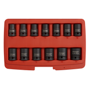 Sealey Premier Impact Socket Set 1/2" Sq Drive 13 Piece