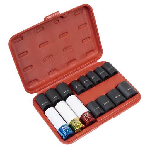 Sealey Premier Impact Socket Set 1/2" Drive 15 Piece Wheel Nut Removers