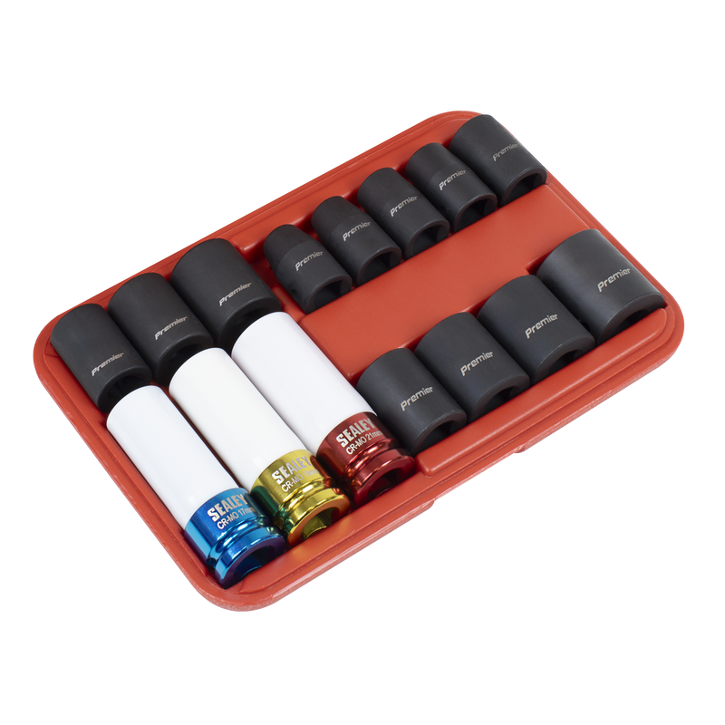 Sealey Premier Impact Socket Set 1/2" Drive 15 Piece Wheel Nut Removers