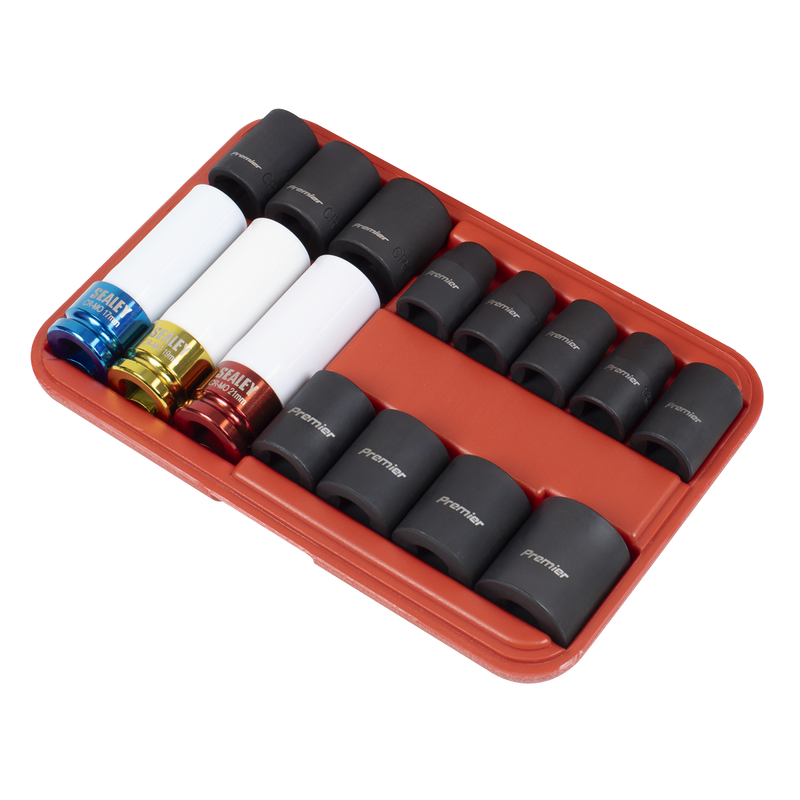 Sealey Premier Impact Socket Set 1/2" Drive 15 Piece Wheel Nut Removers