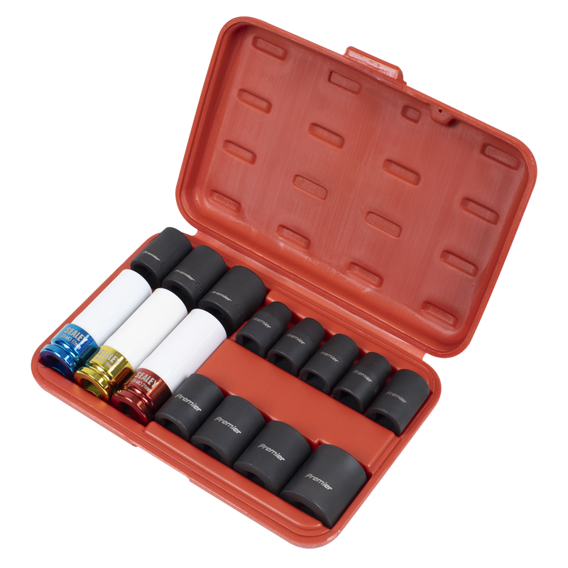 Sealey Premier Impact Socket Set 1/2" Drive 15 Piece Wheel Nut Removers