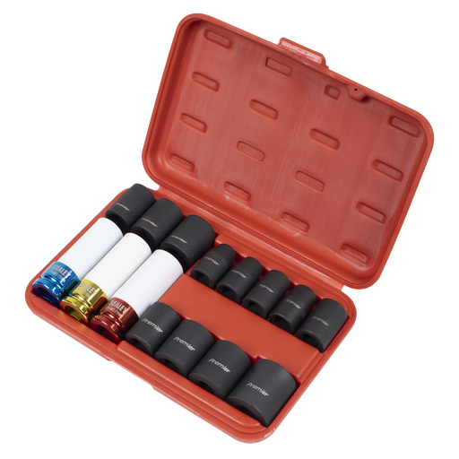 Sealey Premier Impact Socket Set 1/2" Drive 15 Piece Wheel Nut Removers