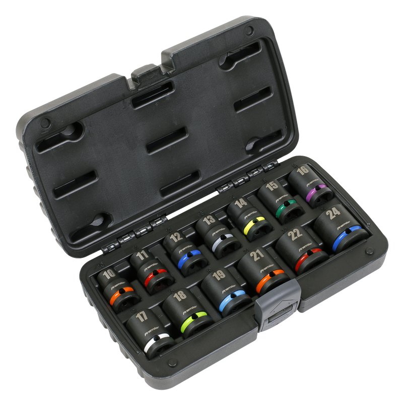Sealey Premier Impact Socket Set 1/2"Sq Drive 13 Piece