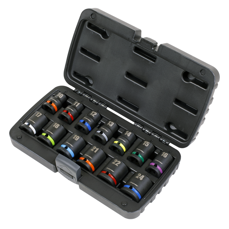 Sealey Premier Impact Socket Set 1/2"Sq Drive 13 Piece