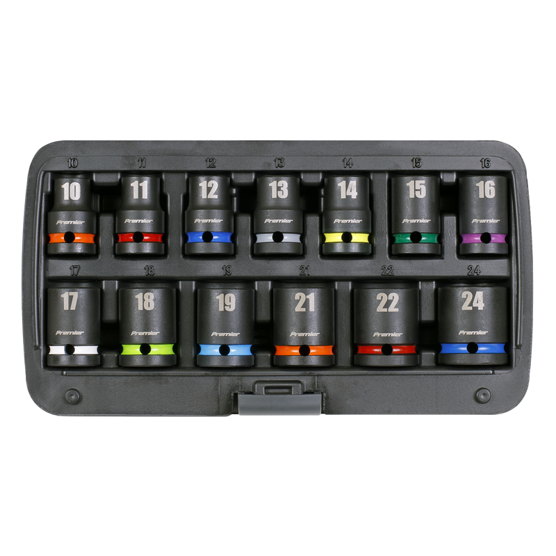 Sealey Premier Impact Socket Set 1/2"Sq Drive 13 Piece