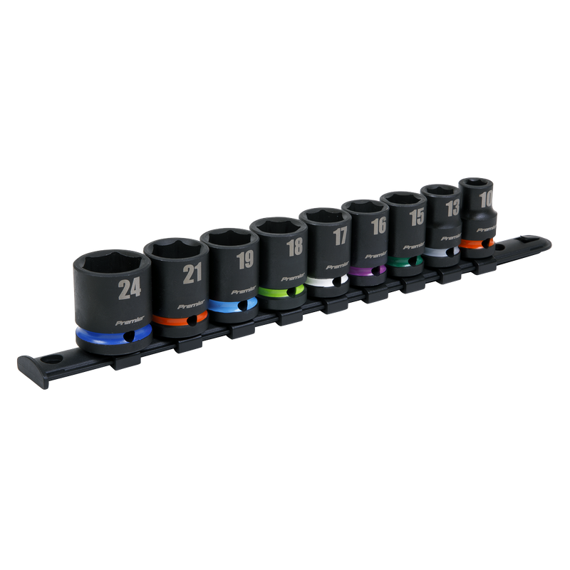 Sealey Premier Impact Socket Set 1/2" Sq Drive 9 Piece