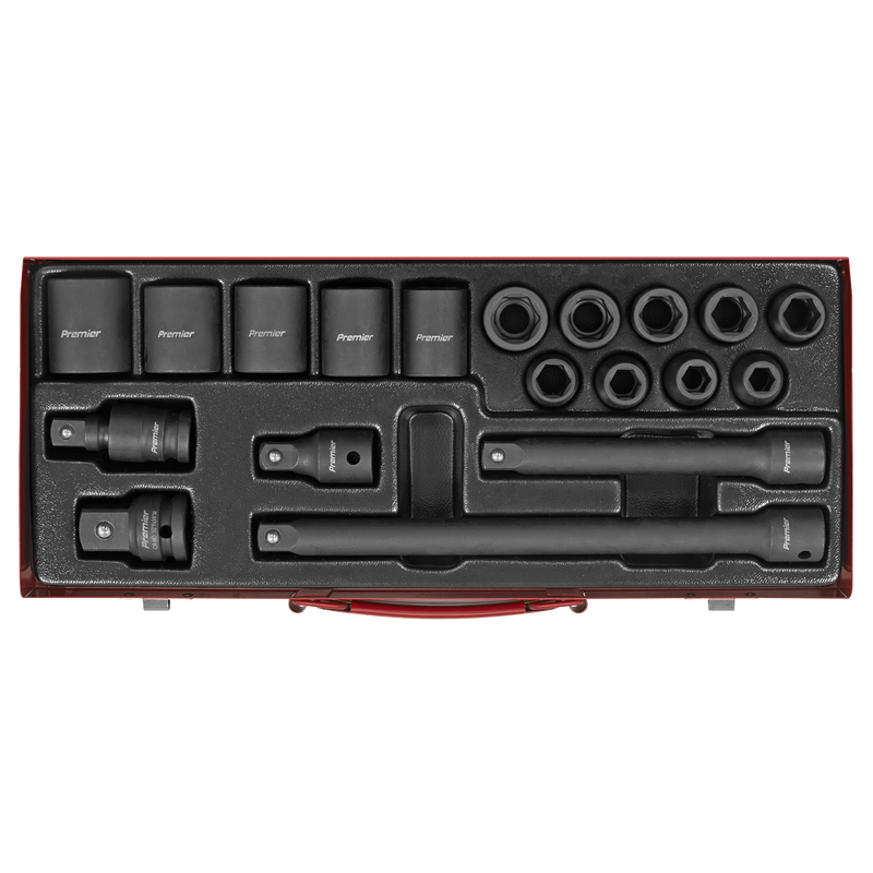 Sealey Premier Impact Socket Set 19 Piece 1/2"Sq Drive