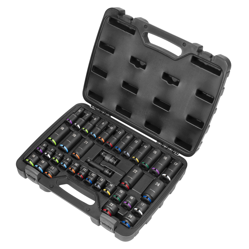 Sealey Premier Socket Set 36 Piece 3/8" Drive Impact AK5633M