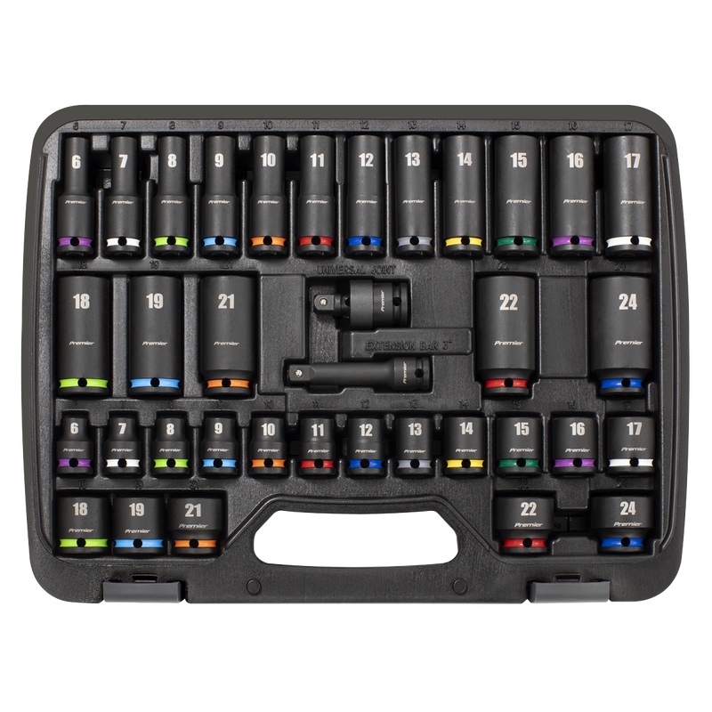 Sealey Premier Socket Set 36 Piece 3/8" Drive Impact AK5633M
