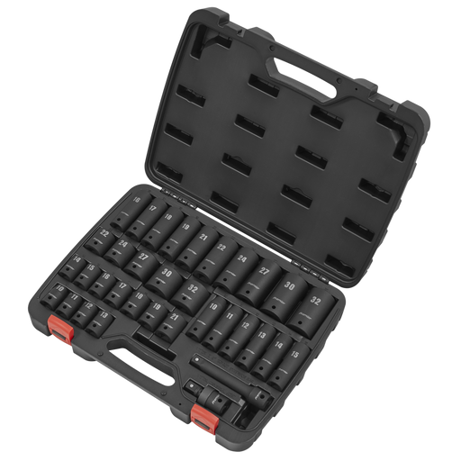 Sealey Premier Impact Socket Set 1/2"Sq Drive 34 Piece