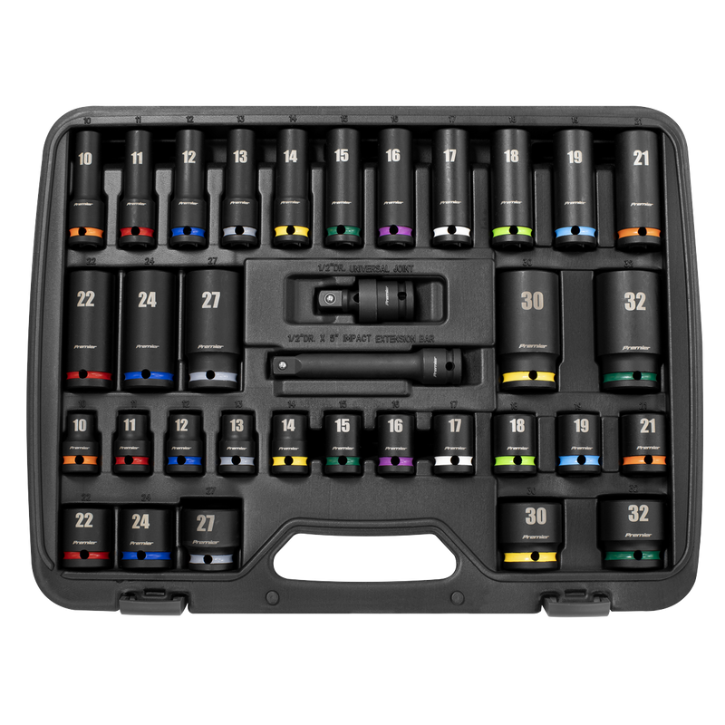 Sealey Premier Impact Socket Set 34 Piece 1/2" Drive AK5635M