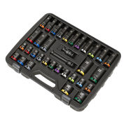 Sealey Premier Lock-On™ Impact Socket Set 34 Piece 1/2" Drive