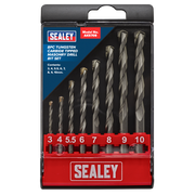 Sealey Tungsten Carbide Tipped Drill Bit Set 8 Piece Ø3-10mm