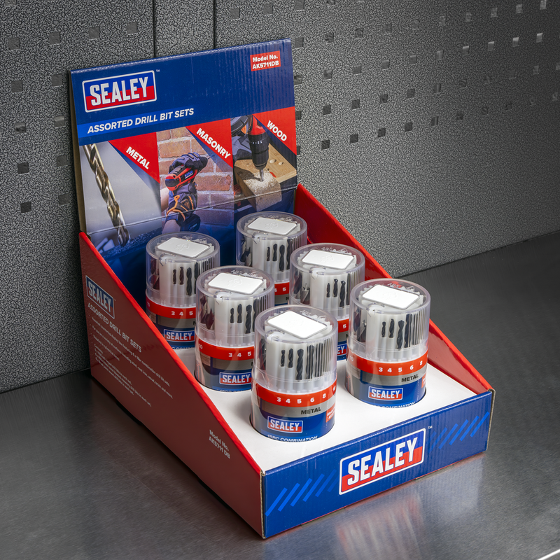 Sealey Combination Drill Bit Set 18-Piece HSS/Masonry/Wood