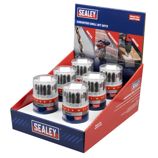 Sealey Combination Drill Bit Set 18-Piece HSS/Masonry/Wood