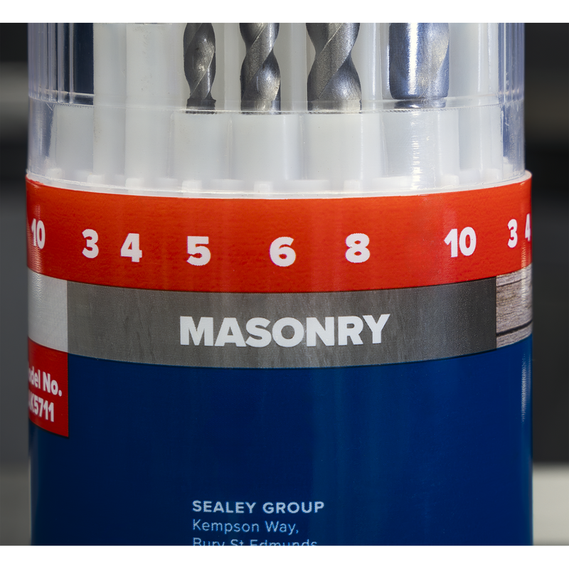 Sealey Combination Drill Bit Set 18 Piece HSS & Masonry